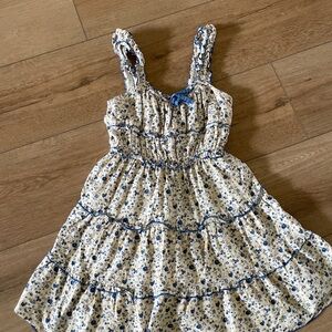 Jaase Kids Floral Dress with Blue Highlights
